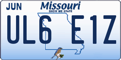 MO license plate UL6E1Z