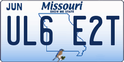 MO license plate UL6E2T