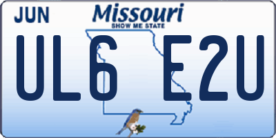 MO license plate UL6E2U