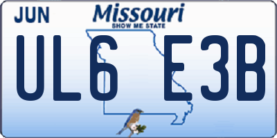 MO license plate UL6E3B