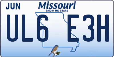 MO license plate UL6E3H