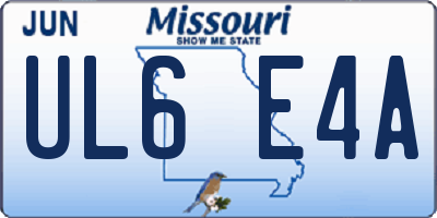 MO license plate UL6E4A