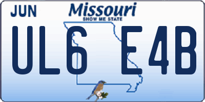 MO license plate UL6E4B