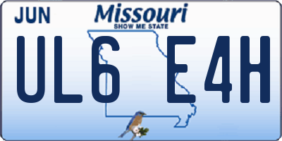 MO license plate UL6E4H