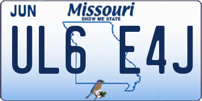 MO license plate UL6E4J