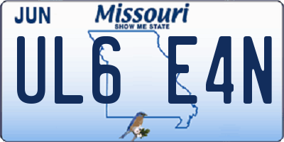 MO license plate UL6E4N