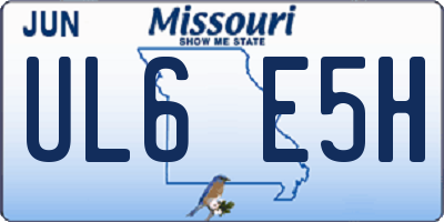 MO license plate UL6E5H
