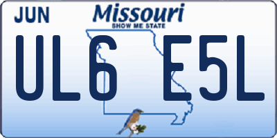 MO license plate UL6E5L