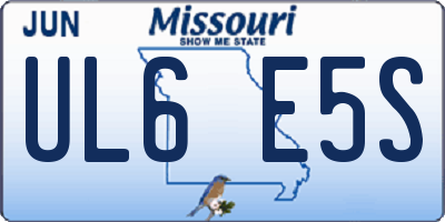 MO license plate UL6E5S