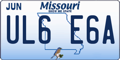 MO license plate UL6E6A