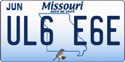 MO license plate UL6E6E