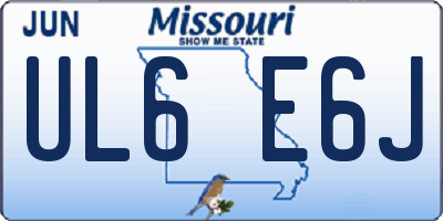 MO license plate UL6E6J