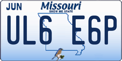 MO license plate UL6E6P