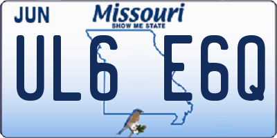 MO license plate UL6E6Q