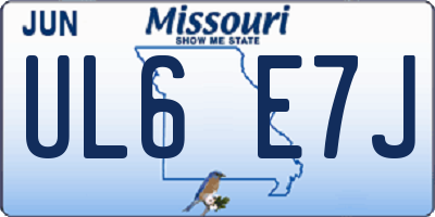 MO license plate UL6E7J