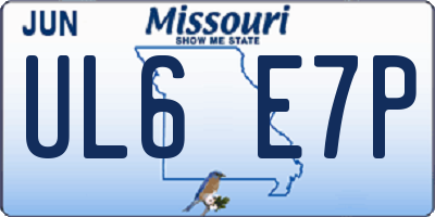 MO license plate UL6E7P
