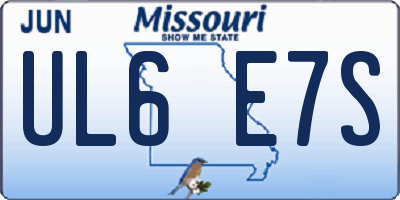 MO license plate UL6E7S