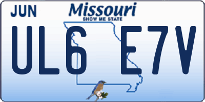 MO license plate UL6E7V