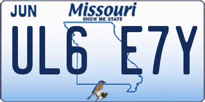 MO license plate UL6E7Y