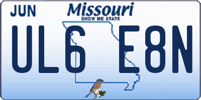 MO license plate UL6E8N