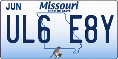 MO license plate UL6E8Y