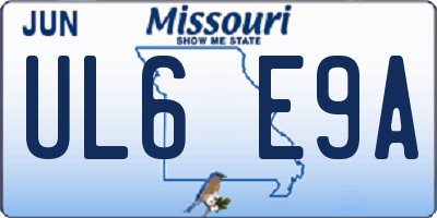 MO license plate UL6E9A