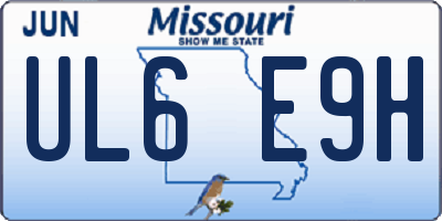 MO license plate UL6E9H