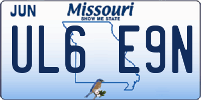 MO license plate UL6E9N
