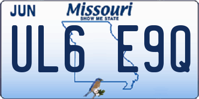 MO license plate UL6E9Q