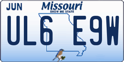 MO license plate UL6E9W
