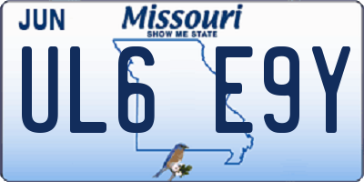 MO license plate UL6E9Y