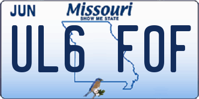 MO license plate UL6F0F