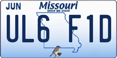 MO license plate UL6F1D
