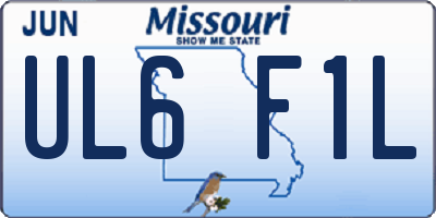 MO license plate UL6F1L