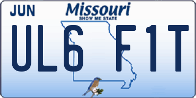 MO license plate UL6F1T