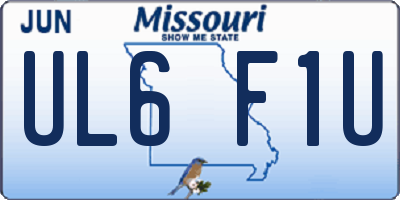 MO license plate UL6F1U
