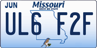 MO license plate UL6F2F