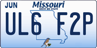 MO license plate UL6F2P