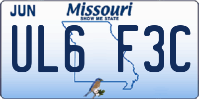 MO license plate UL6F3C