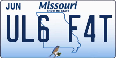 MO license plate UL6F4T