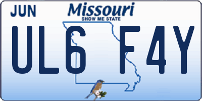 MO license plate UL6F4Y