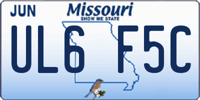 MO license plate UL6F5C
