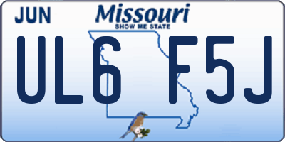 MO license plate UL6F5J