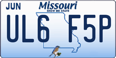 MO license plate UL6F5P