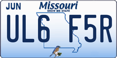 MO license plate UL6F5R