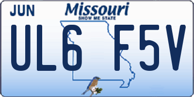 MO license plate UL6F5V