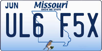 MO license plate UL6F5X
