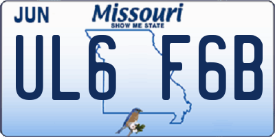 MO license plate UL6F6B