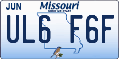 MO license plate UL6F6F