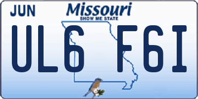 MO license plate UL6F6I